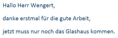 Danke für gute Arbeit